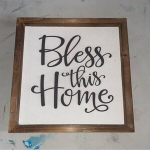 Bless This Home Wall Art with Wooden Frame